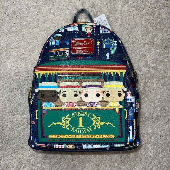 Disney Parks Main Street USA Dapper Dans Loungefly Mini Backpack - NEW - Picture 1 of 7
